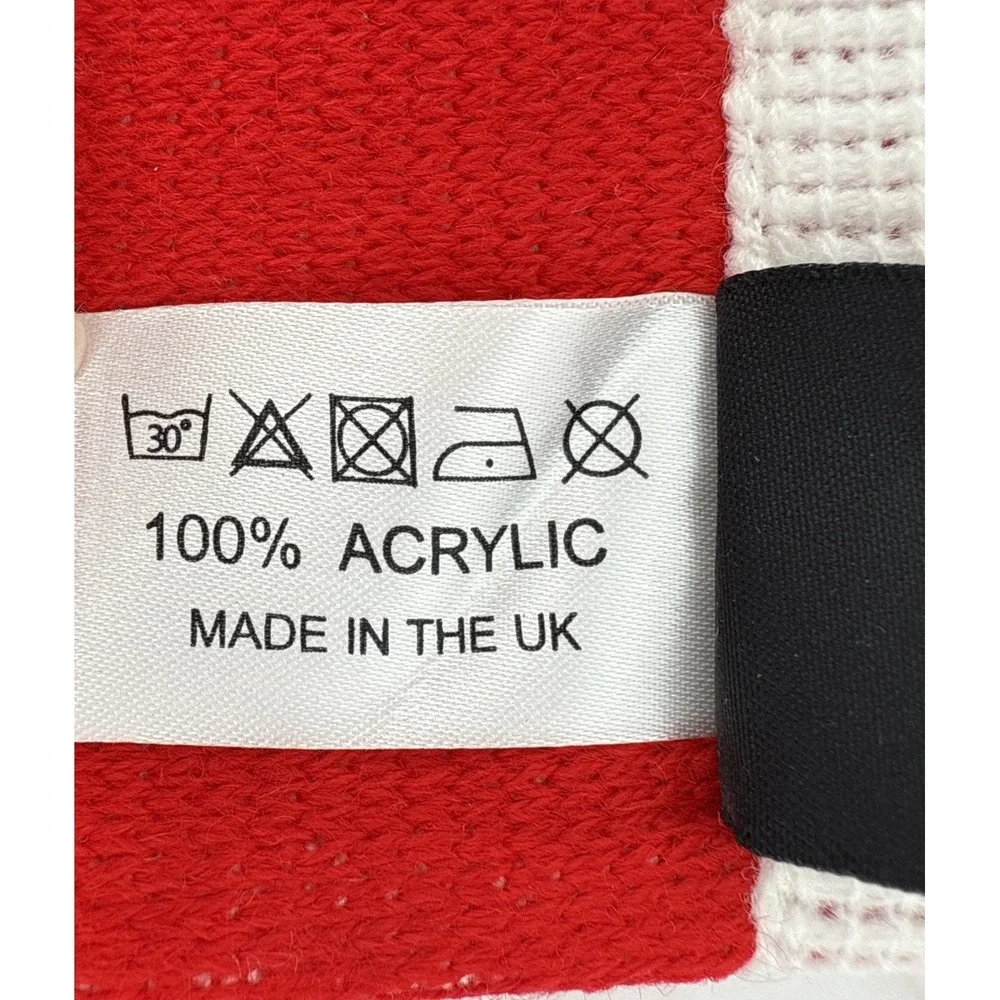 Manchester United Scarf Red White Knit UK Made Official Kohler Sponsor Football